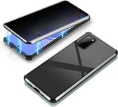 Voor Samsung Galaxy S20 Vierhoek schokbestendig Anti-gluren magnetisch metalen frame Dubbelzijdig gehard glazen omhulsel (zwart)