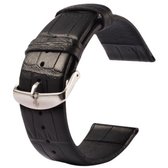 Kakapi voor Apple Watch 38 mm Krokodiltextuur Klassieke gesp Echt lederen horlogeband, alleen gebruikt in combinatie met connectoren (S-AW-3291) (zwart)