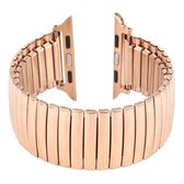 Elastische aluminium horlogeband voor Apple Watch Series 6 & SE & 5 & 4 40 mm / 3 & 2 & 1 38 mm (roségoud)