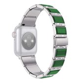 XingYao-serie Tweekleurige stalen band voor Apple Watch Series 6 & SE & 5 & 4 44 mm / 3 & 2 & 1 42 mm (zilver + groen)