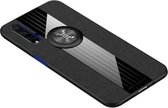 Voor Huawei Honor 20 XINLI stiksel Textue schokbestendig TPU beschermhoes met ringhouder (zwart)