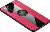 Voor Huawei P30 Pro XINLI stikdoek Textue schokbestendig TPU beschermhoes met ringhouder (rood)