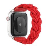 Elastische geweven horlogeband voor Apple Watch Series 6 & SE & 5 & 4 40 mm / 3 & 2 & 1 38 mm, lengte: 130 mm (rood)