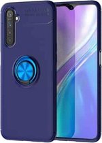 Voor OPPO Realme 6 metalen ringhouder 360 graden roterende TPU-hoes (blauw + blauw)