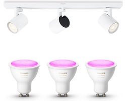 Philips Hue Runner Opbouwspot (Wit) - Wit en Gekleurd Licht - Plafondspot met 3 Lichtpunten - GU10…