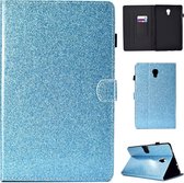 Voor Galaxy Tab A 10.5 T590 Varnish Glitterpoeder Horizontale Flip Leather Case met houder & kaartsleuf (blauw)