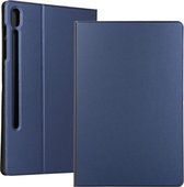 Voltage Elastic Texture Horizontal Flip Leather Case voor Galaxy Tab S6 T860, met houder (blauw)