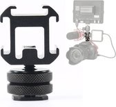 2PCS universele camera roterende PTZ driekoppige flitsschoenbasis