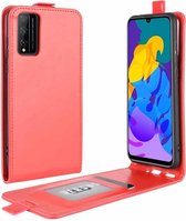 Voor Huawei Honor Play 4T Pro R64 textuur enkele verticale flip lederen beschermhoes met kaartsleuven en fotolijst (rood)