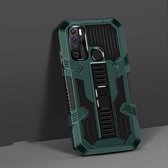 Voor Infinix Note7 Lite / Hot 9 Vanguard Warrior All-inclusive tweekleurige schokbestendige TPU + pc-beschermhoes met houder (grafietgroen)