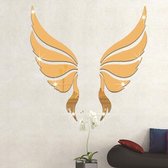 Kristal driedimensionale decoratieve muurstickers engelenvleugels slaapkamer decoratieve spiegel (goud)