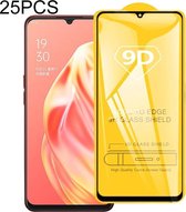 Voor OPPO A91 25 PCS 9D Volledige lijm Volledig scherm Gehard glasfilm