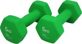 JPS Sports® Dumbells - Gewichten - Dumbells 5kg - Dumbells set 2 x 5 kg - Zeshoekig - Duurzaam - Groen