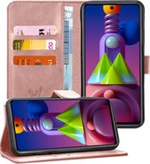 Samsung M51 Hoesje - Samsung Galaxy M51 Hoesje Book Case Leer Wallet Roségoud