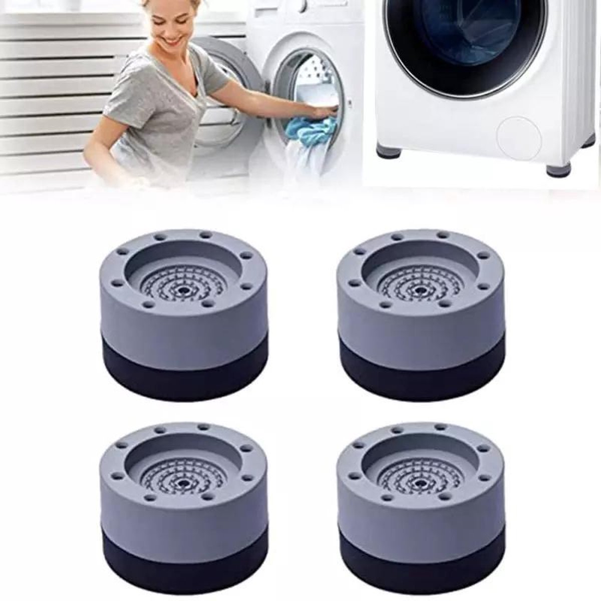 4 pièces Amortisseurs lave linge,Tapis Anti-Vibration pour Machine à laver,Pieds  Anti-dérapants Lave-Linge,Coussinets Pied de Machine à Laver Anti Vibration,Tampons  À Pied Machine À Laver (B) : : Gros électroménager