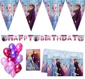 Frozen Party set | Frozen | Disney Frozen |Feestje | Kinderfeestje | Roze | Ballonnen | Slingers | Tafelkleed | Uitnodigingen | Versiering | Decoratie | Anna & Elsa | Paars