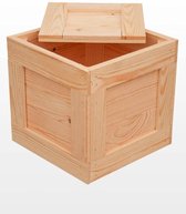 Fruitkist kubus met deksel 35x 35x 35 cm