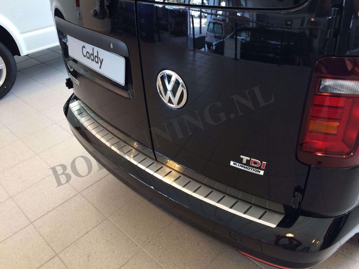 Pour VW Caddy 3 2k chargement en acier inoxydable avec tranchants mat Brossé