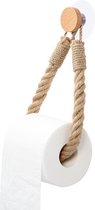 WiseGoods Luxe Toiletpapier Houder Touw - Badkamer Decoratie - Zonder Boren - Toilet Accessoire - Met Zuignap - Duurzaam