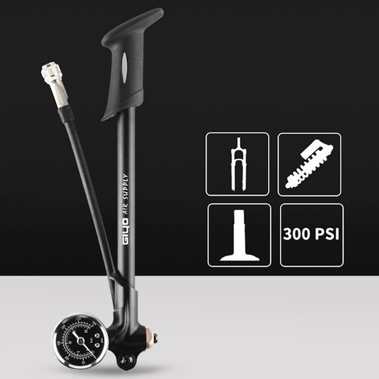 Decopatent® MINI Fietspomp met drukmeter en 360° Slang - High Pressure 300 PSI - Mini Bike Pump - Hand Fietspompen Racefiets Mtb van Decopatent — afbeelding 2