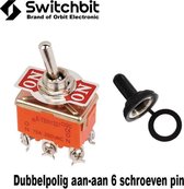 SwitchBit - Tuimelswitch dubbelpolig aan-aan + afdekkapje - 15A/250V