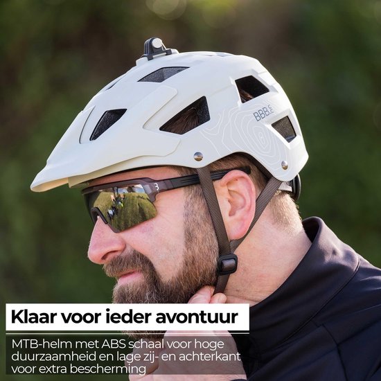 BBB Cycling MTB Helm Nanga - Met Bevestiging voor Camera of Verlichting - Wasbare Padding - Fietshelm Volwassenen: Heren & Dames - Mat Grijs/Wit - L - BHE-54 van BBB Cycling — afbeelding 2