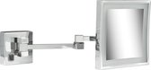 Geesa Mirror Scheerspiegel vierkant - LED verlichting - 2-armig - 3x vergrotend - Chroom
