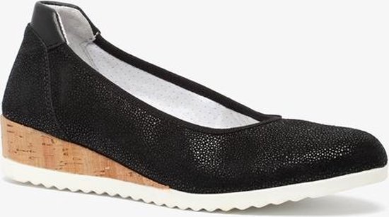 Hush Puppies leren dames pumps met sleehak - Zwart - Maat 39 | bol.com