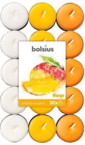 Bolsius Geurkaarsen Theelicht Mango Oranje/Wit 30 Stuks