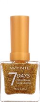 Wynie - Nagellak 7 Days Ultra Shine Long Lasting - Transparant met gouden glitters - 1 flesje met 15 ml inhoud - Nummer 704