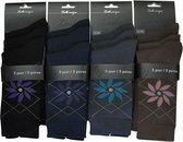 DAMES 12 paar - MULTIPACK - katoenen sokken dames Bloem - hoogwaardige katoen, veschillende kleuren met fantasie