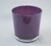 Bloempot paars glas - 12.5 x 14 x Ø 13 cm
