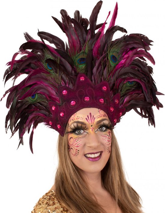 Verentooi roze burlesque - hoofdtooi carnaval de Janeiro veren tooi | bol.com