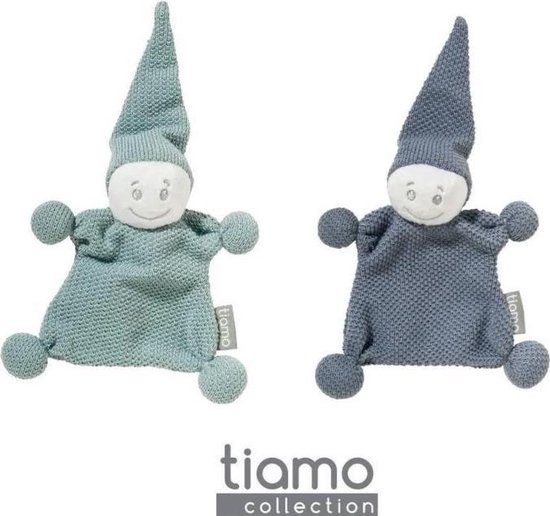 Tiamo - Knuffeldoekje - Set van 2 - Blauw - Groen-Blauw | bol