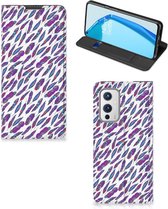 Flip Cover OnePlus 9 Coque Téléphone Plumes Couleur