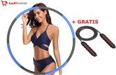 Kauffmann Fitness Hoela Hoop - GRATIS Springtouw| Blauw Sport Hoepel - Weight Hoop - Hula Hoop - Yoga ring| Perfect om af te vallen, je heupen shapen en Anti Cellulite! | Aanpasbaa