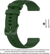 Leger Groen Siliconen Sporthorlogebandje geschikt voor 22mm smartwatches van verschillende bekende merken (zie lijst met compatibele modellen in producttekst) - Maat: zie maatfoto – 22 mm army green rubber smartwatch strap
