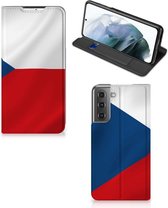 Stand Case Geschikt voor Samsung Galaxy S21 FE Smart Cover Tsjechische Vlag