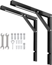 Opklapbare plankbeugels 24 inch set van 2 zware opklapbare tafelbeugels Max.500 lbs capaciteit Opvouwbare plankbeugels