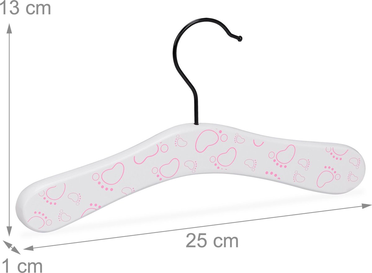 Relaxdays 10x baby kleerhangers kinder kledinghangers baby