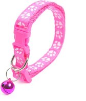 Kattenhalsband met belletje - verstelbaar - Roze
