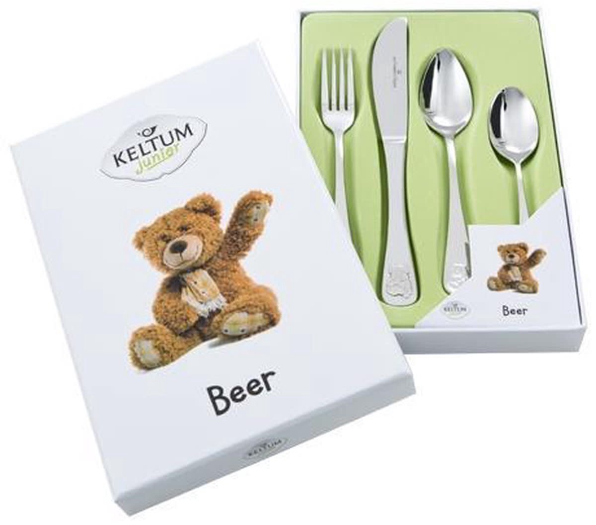 Royal van Kempen en Begeer junior kinderbestekset Beer RVS 4dlg