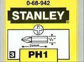Stanley bit set PH1, 25 mm, set van 3 stuks