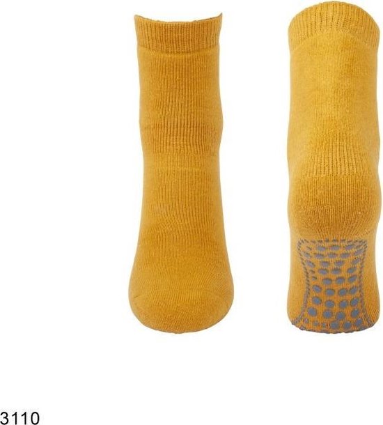 Basset Antislip sokken met ABS noppen 1 paar - 38 - Geel