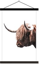 Posterhanger incl. Poster - Schoolplaat - Schotse Hooglander - Dieren - Koeien - 60x90 cm - Zwarte latten