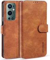 CaseMe - OnePlus 9 Pro Hoesje - Met Magnetische Sluiting - Ming Serie - Leren Book Case - Licht Bruin