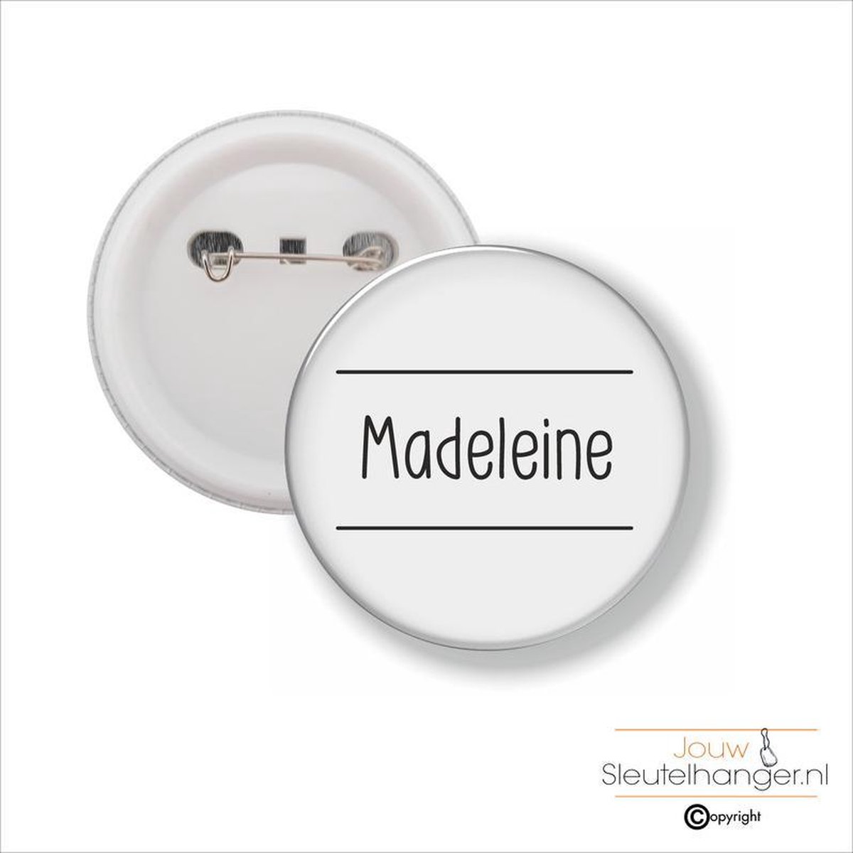Afbeelding van product MC Living  Button Met Speld 58 MM - Madeleine