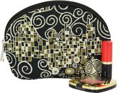 Signare Make-up tas - Kiss – Gustav Klimt - Zwart wit