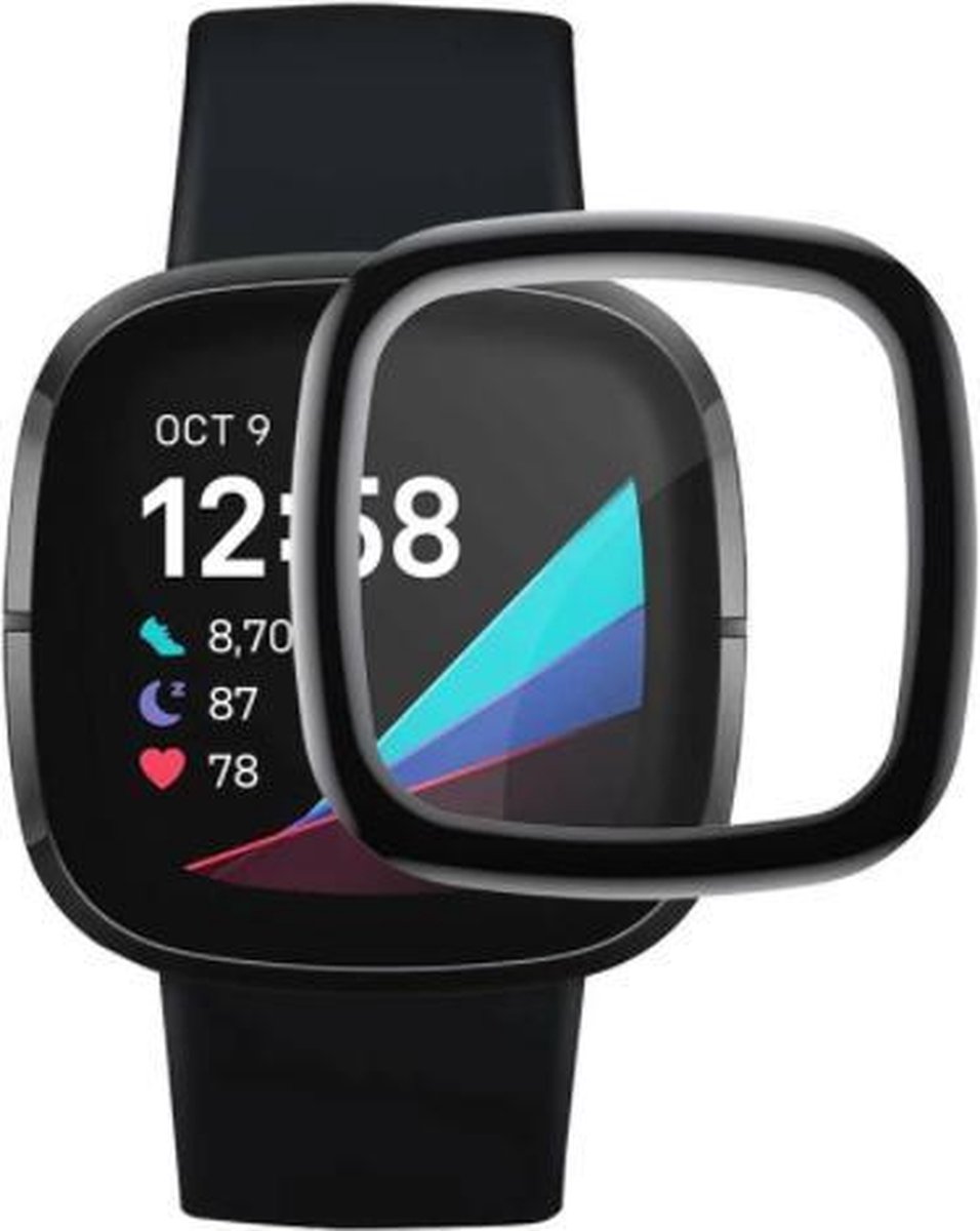 Strap-it Screen protector PMMA - Full cover protector geschikt voor Fitbit Versa 3 / Fitbit Sense