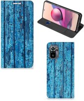 Telefoonhoesje Xiaomi Redmi Note 10S | 10 4G | Poco M5s Magnet Case Wood Blue